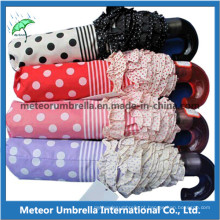 5 Fold impresso Lace Board pequeno guarda-chuva de alumínio para meninas